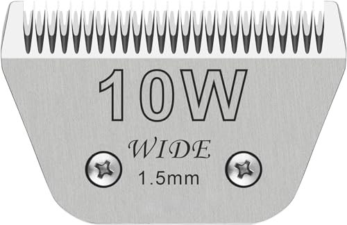 Lame large #10W pour chien compatible avec les tondeuses Andis, Oster A5, Wahl km10, lame large de toilettage, lame de type A5, pour chien, chat, cheval