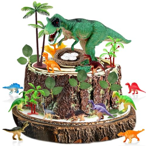 Dinosaur Cake Topper 26 Pcs,Dinosaur Cake Decorations,Dinosaur Cake Birthday Decorations,Dinosaur Birthday Cake Topper,Cake Dinosaur Decorations,Cake Topper Tyrannosaurus For Boys Birthday Party