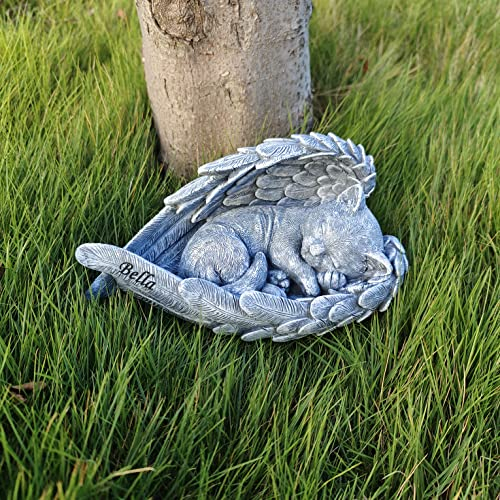Personalisierte Katze Haustier Gedenkstein Geschenk, Haustier Beerdigung Memorial Geschenk mit Namen Grabstein Katze Statue Garten Dekor im Freien