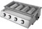 Silber Gasbräter Gasgrill, 4 Brenner BBQ Tischgrill Edelstahl Gastrobräter LPG Gas Grills Höhenverstellbar Abnehmbarer Grill, für Camping Balkon Garten