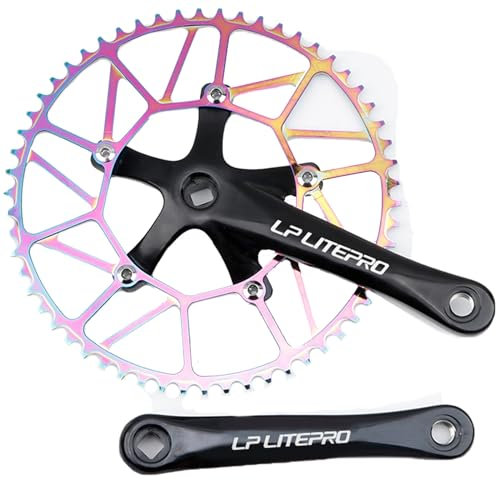 Klappbare Fahrrad-Kurbelgarnitur, Einzelzahnscheibe, 50 Zähne, 52 Zähne, 54 Zähne, 56 Zähne, 130 BCD, 170 mm Vierkant-Kurbelarm-Set, integrierte 5-Klauen-Kurbelgarnitur aus Aluminiumlegierung (17