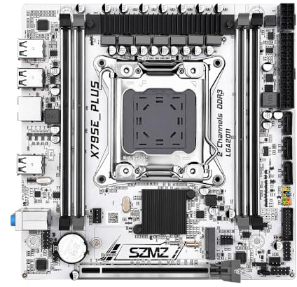 docooler Mainboard X79SE CPU-Prozessoren Sockel LGA 2011 Desktop-Motherboard 4 x DDR3 bis zu 128 GB 1 x PCIE3.0 x16 Steckplatz Motherboard für Heimbüro-Spiele 3 x SATA2.0 1000 Mbps