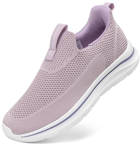 Sosenfer Damen Slip On Sneaker Atmungsaktiv Turnschuhe Leicht Mesh Sportschuhe Walkingschuhe Bequme Schlupfschuhe für Gym Fitness-ZISE-40