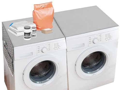 KyeeaDIY 2Pcs Washer Dryer Countertop Mats, 60 * 60cm Washer Dryer Top Protector, Non-Slip and Scratch Resistant Washing Machine Cover Pad for Home Kitchen Laundry Room (2Pcs)