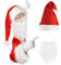 Doukesh Weihnachtsmann Bart und Weihnachtsmütze,Weihnachtsmannbart,Nikolausmütze,Rot Santa Mütze,Weihnachten Weißer Gefälschte Bart,Weihnachtsmann Kostüm Zubehör für Verkleidung Weihnachtsmann
