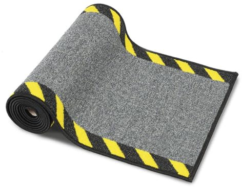 etm Cable Mat with Warning Border - Safety Mat for Office & Warehouse - Non-Slip, Washable - Black/Yellow, 40 cm x 200 cm