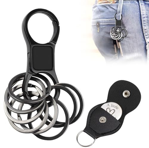 Porte Clef Mousqueton avec 8 Mousqueton Porte Clé Porte-Clés Double Clip à Dégagement Rapide Porte Clef Voiture Amovible Mousqueton Concerner Voiture Camping Voyages en Comme Cadeau D'Affaires