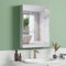 Dripex Single Door Bathroom Mirror Cabinet, Wall Mounted Storage Cupboard with Mirror, Cabinet with Adjustable Shelf, White (50 x 70 x 12 cm)