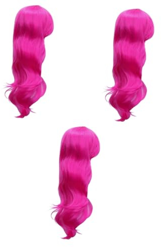 SOIMISS 3 Stk Frauen Lockige Perücke Perücken Frauen Perücke Haarverlängerungsperücke Rosy