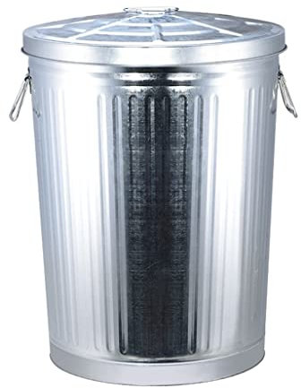 MPOPO Poubelle D'extérieur Poubelles galvanisées en Argent intérieur et extérieur Poubelle de Recyclage(75L)