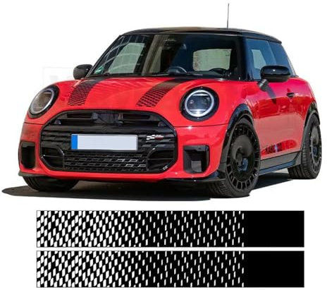 CTLTSRX 2 Stück Motorhaube Streifen Band Hood Aufkleber Styling Aufkleber, für Mini Countryman U25 2024 Cooper SE J01 F65 F66 F67 JCW 2025