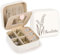 Damen-Schmuckkästchen, Reise-Schmuckkästchen, kleine Schmuckaufbewahrungsbox, Reise-Mini-Schmuckkästchen für Ringe, Ohrringe, Armbänder, Halsketten, geeignet für Damen, Ehefrauen, Mütter (White)