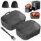 Baketron 2 Stück Airfryer Zubehör für Ninja Double Stack XL SL400EU 9.5L,Heißluftfritteuse Silikonform für Foodi Max Dual Zone AF400EU AF300EU 7.6-9.5L,Air Fryer Accessories - Grau