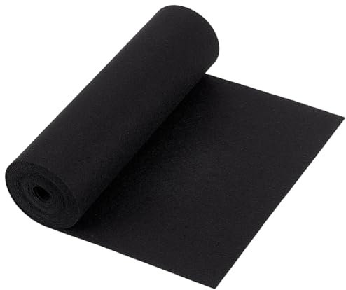 BENECREAT Rouleau de Feutre Noir de 3 m Tissu en Feutre Non Tissé de 24cm de Large Tissu en Feutre Artisanal pour Patchwork Couture Décoration Bricolage Épaisseur de 1mm