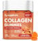Marine Collagen Gummies, Hydrolysed Collagen Peptides w/Biotin, Hyaluronic Acid & Vitamin C, Collagen Supplements for Women & Men, Collagen for Skin, Hair & Nails (One Size, Peach)