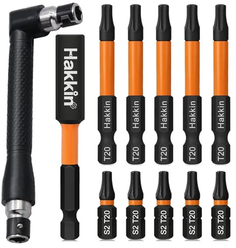 Hakkin 10 Stück TX20 Bit Set Lang Bitsatz für Akkuschrauber 25+60mm