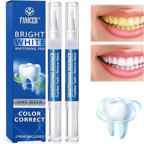 Pack of 2 Teeth Whitening Pen, Whitening Teeth Pen, Fast Teeth Whitening Kit, Essence, Teeth Bleaching at Home, Blue