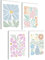 Aura Poster Set Bilder Body Mind Soul Heart Aesthetic Style Preppy Room Decor Y2K Ästhetik Yoga Gesetz der Anziehung Manifestation (Abstrakte Blumen, Posterset 4x A4 (21x30cm) | ohne Rahmen)