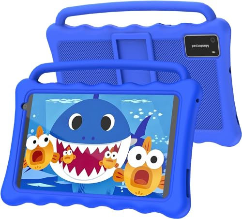 BYYBUO Android Kids Tablet, 7 inch IPS Screen, 2GB RAM 32GB ROM, Education, Tablet for Kids With Protection Case, Parental Control APP (Dark Blue)