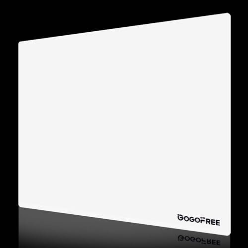 Mauspad aus gehärtetem Glas mit harter Oberfläche für Gaming, ultraglattes Mauspad, wasserabweisend, großes Mauspad, präzise Geschwindigkeitskontrolle für E-Sportspiele/Büro, Weiß, XL (40 x 50 cm)