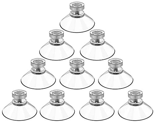 Haiki 4/10 Stück Schraub-Saugnapf-Haken, transparent, Ersatz für Glas-Tischplatten