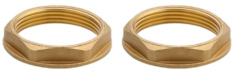 2 Piezas Tuerca de Seguridad de Latón G1-1/2 Hexagonal Hembra con Brida | Para fijación de tuberías con tornillos, conexiones de agua y jardín