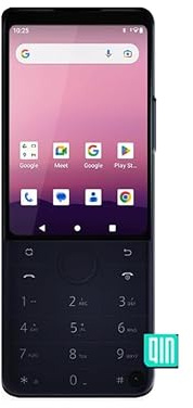 Qin F22 PRO Smart Button Phone, 3.5 inch Touchscreen, 64GB, Android 12, 4G Unlocked, 8MP Camera, Black, Type C - 4G - Playstore