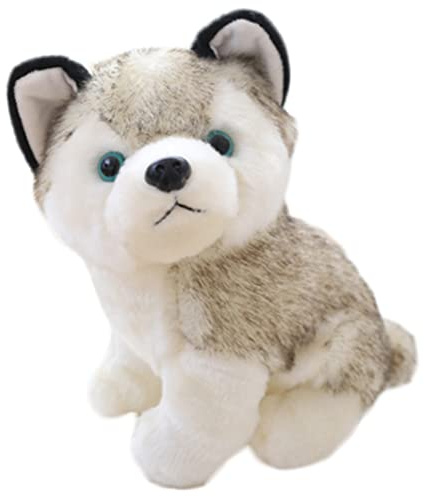 Pesoncarl Kuscheltiere, Simulation Husky Niedlicher Hund Lebensechte Plüschtiere Welpe Kinderspielzeug für Kinder Weihnachten Geburtstag