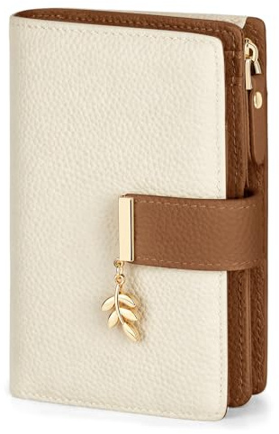 LUROON Portefeuille Femme Cuir, Petit Porte Monnaie Femme RFID Blocage Portefeuille Femme Petit Format avec Grand Compartiment à Monnaie Zippé