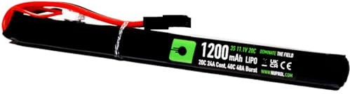 NUPROL Airsoft AK Slim 11.1V 3S 1200mAh LiPo Battery Small Tamiya Connector