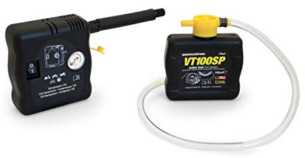 KIT DI RIPARAZIONE PNEUMATICI PER MOTO CON COMPRESSORE 12V GONFIA E RIPARA MOTO SCOOTER VT100 TPMS APPROVED EUROP ASSISTANCE FORATURA COPERTONE GOMMA