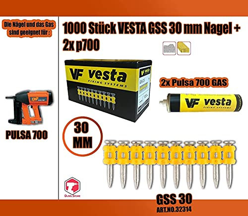 1000 x Vesta GSS Nail + 2 x Pulsa700 / Pulsa800 Gas (Spit Nails)