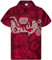 King Kameha Funky Chemise-Hawaienne, Manche-Courte, Maori-Chest, Bordeaux-Rouge, 3XL