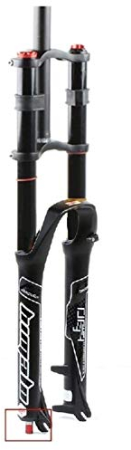 LSRRYD RUJIXU MTB Fahrradgabel 26 27,5 29 Zoll Doppelte Schulterkontrolle Downhill-Federung DH Luftdruck Gerades Rohr Ultraleicht Fahrrad Stoßdämpfer Rebound Adjust (Color : Black, Size : 26 inch)