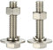 Lot de 4 vis à tête hexagonale 3/8-16 x 3-1/4, écrous, rondelles plates et de verrouillage extra larges et épaisses, entièrement filetés, en acier inoxydable 18-8, finition brillante