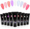 Nagel Gel Kit, 9 * 15ML Nagelverlängerungsgel Nail Art Kristallnägel Schnellverlängerungscreme Maniküre aus festem Kristallkleber