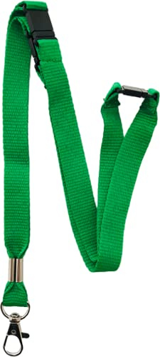 Umhängeband, 15 mm, bunt, mit 3-Punkt-Sicherheitsverschluss, Grün, 1 Schlüsselband
