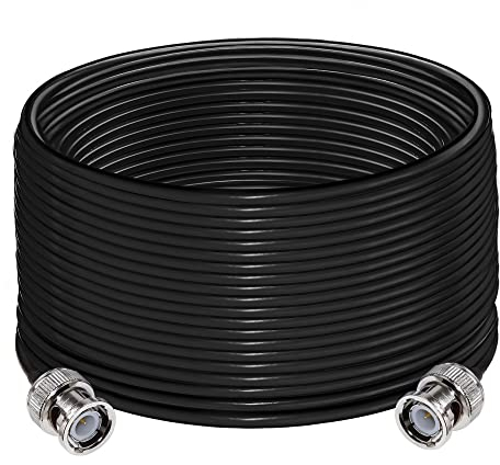 TUOLNK Cavo di prolunga BNC RG58 BNC maschio a ponticello BNC maschio Low Loss 50 ohm Cavo coassiale radio CB 65.6ft (20M) Cavo coassiale antenna BNC Wifi per radio CB radio HAM