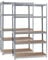 Wiltec Set 2X Schwerlastregal 120x50x200cm, 175kg/Ablage, Steckregal verzinkt aus Stahl, Lastenregal mit 5 Ablagen, Werkstattregal