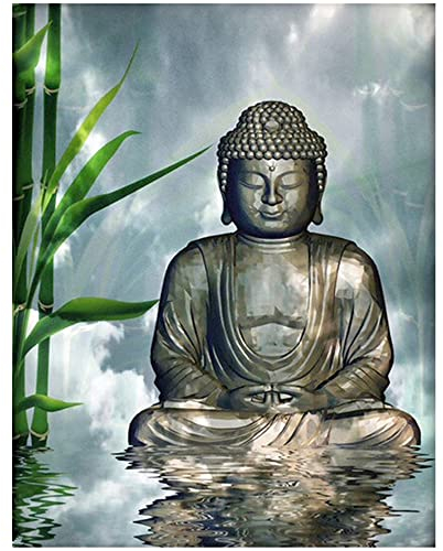 Square Drills Full Diamond Painting Quadratische Steine Buddha Meditation 40x50cm 5D Diamant Painting Bilder Groß Diamant Painting Eckige Steine Diamant Malen nach Zahlen Mosaik Erwachsene Anfänger