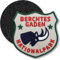 Klettpatch - Berchtesgaden gestickt 60 x 61 mm/Nationalpark Steinbock Alpen Berge Bayern Königssee/Klett-Patch Patch Patches Klett Abzeichen auf Kleidung Rucksack/Beige