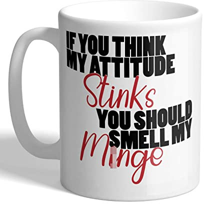 I Love Mugs - If You Think My Attitude Stinks - You Should Smell My M*nge - Rude Mug, Ceramic, 11fl.oz.