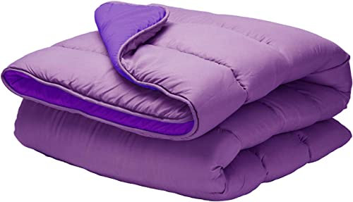 various Colcha Multiuso Bicolor, Fibra 120 gr Colcha Verano Reversible Transpirable Rellno Fibra Hueca siliconada válido para Cama de 200 cm, Tamaño 300 x 270 cm Color Malva y Lila