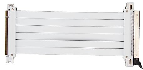 Bewinner PCIE 3.0 X16 Extender Riser-Kabel, PCIE 3.0 X16 Hochgeschwindigkeits-Flexibles Verlängerungskabel, 180-Grad-GPU-Grafikkarten-Verlängerungskabel mit PCI-Express-Anschluss für (Weiss)