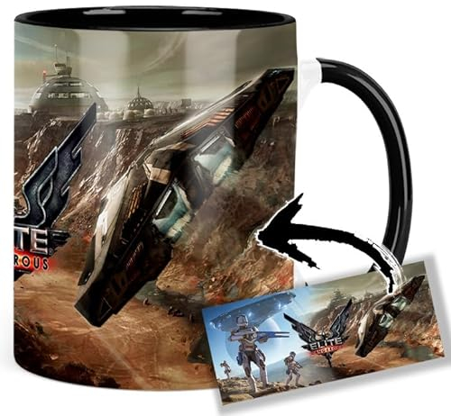 Elite Dangerous Tasse Innen & Henkel Schwarz Keramikbecher Mug