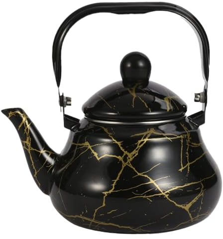 Genérico ESOMELO TEATO 2L Marrón Marrón de Esmalte con Tapa y Estufa Top de té de té de té té brotle té té té tetero Turco para Acampar en la Cocina en casa Acampar