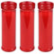 Packung mit 3 liturgischen roten Paraffin-Kerzen - 18 x 6 cm, 105 Stunden Lebensdauer, Docht aus reiner Baumwolle, parfümfrei, mit Schutzverpackung