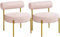 Yaheetech Loungesessel 2er Set Ruhesessel aus Boucle-Geweb Esszimmerstuhl mit Rückenlehne Stilvoller Wohnzimmersessel Relaxsessel Rosa