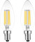 TobeBright E14 LED Kerzen Birnen Dimmbar, 4W C35 E14 LED Glühbirnen 2700K Warmweiß Retrofit Classic E14 LED Filament Lampe Glas Ersetzt 40 Watt für Kronleuchter, Hängelampe, Tischlampe (2 Stück)