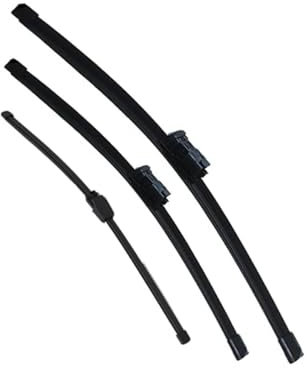 Für VW Für Polo MK4 9N3 9N 2006 2007 2008 2009 (Not Für U Type Hook Arm) Auto-Front- und Heckscheiben-Scheibenwischerblätter-Set, Scheibenwischer, 21 + 19